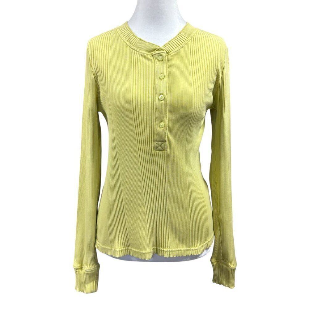 Aerie Y2K Ribbed Long Sleeve Henley Size XL Road Trip